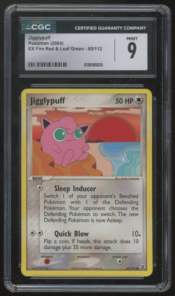 2004 Pokemon Jigglypuff EX Fire Red & Leaf Green #65 CGC 9