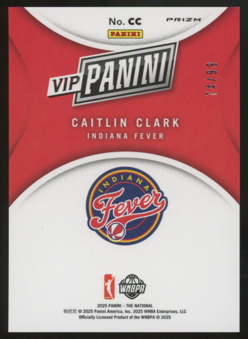 2025 Panini The National Caitlin Clark VIP Red Ice /99 #CC
