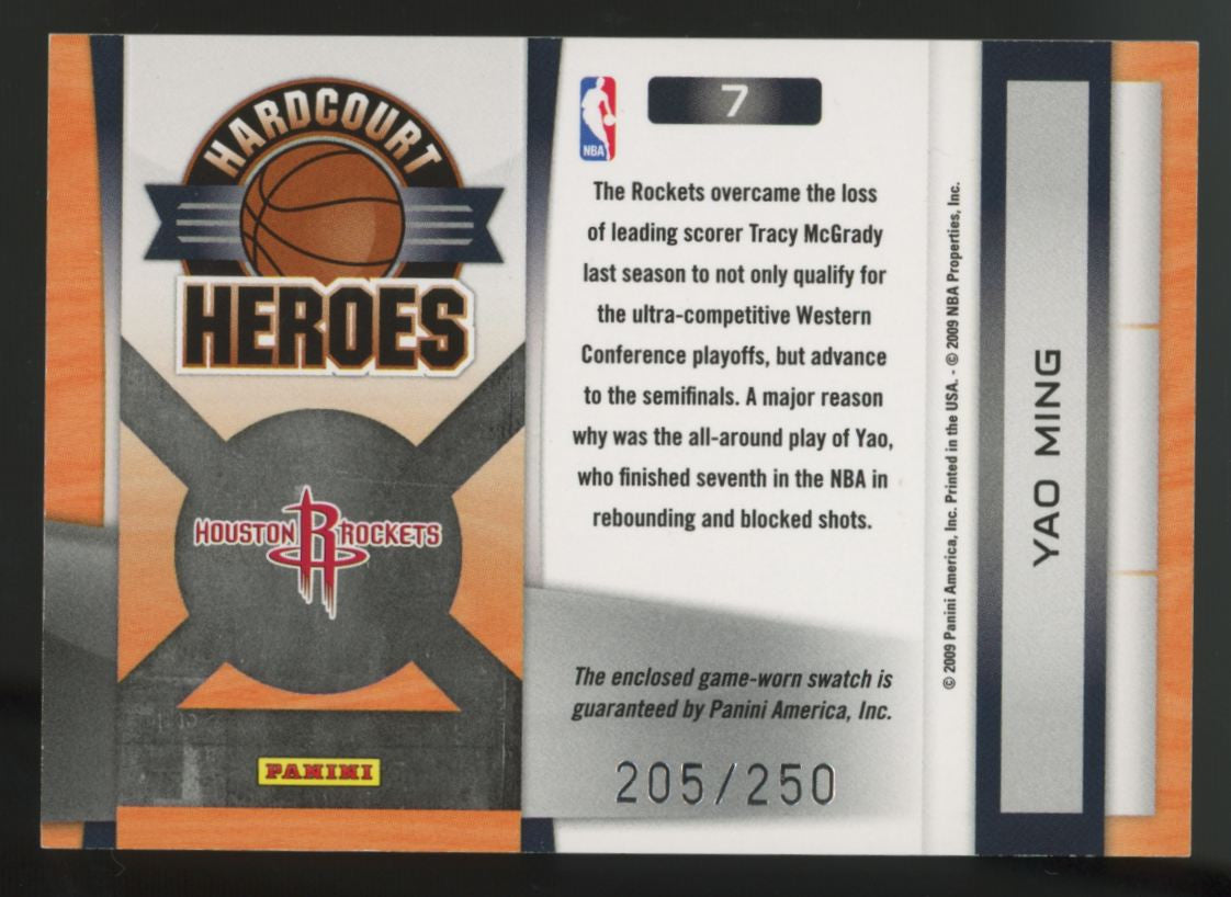2009-10 Panini Prestige Yao Ming Hardcourt Heroes Patch /250 #7