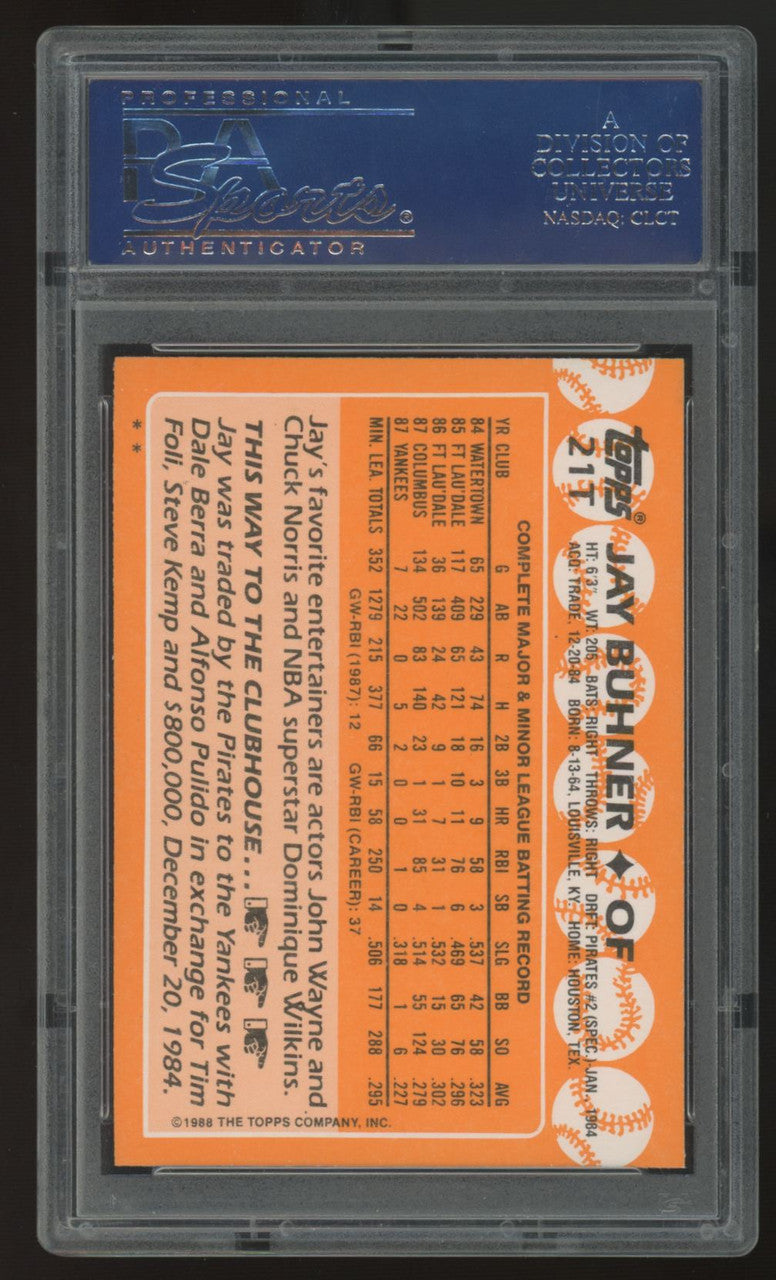 1988 Topps Traded Jay Buhner RC #21T PSA 10