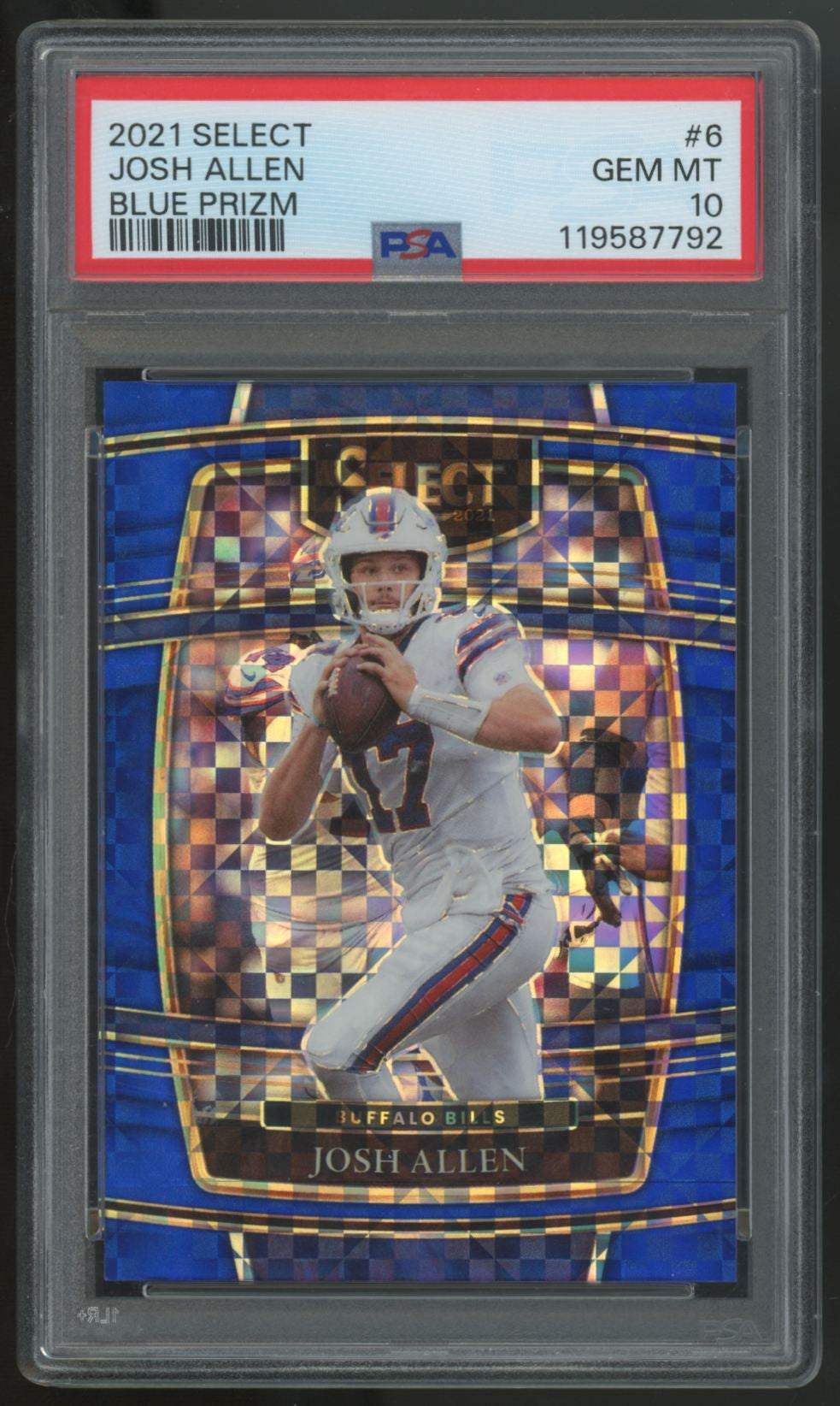 2021 Panini Select Josh Allen Concourse Blue Prizm /199 #6 PSA 10