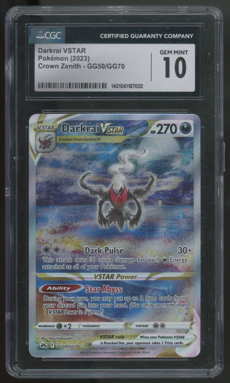 2023 Pokemon Darkrai VSTAR Crown Zenith Full Art #GG50 CGC 10
