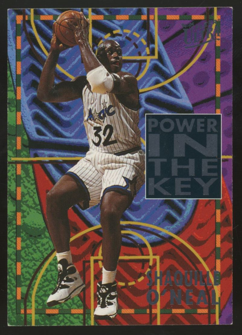 1994-95 Fleer Ultra Shaquille O'Neal Power In The Key #7 EX (Creases)