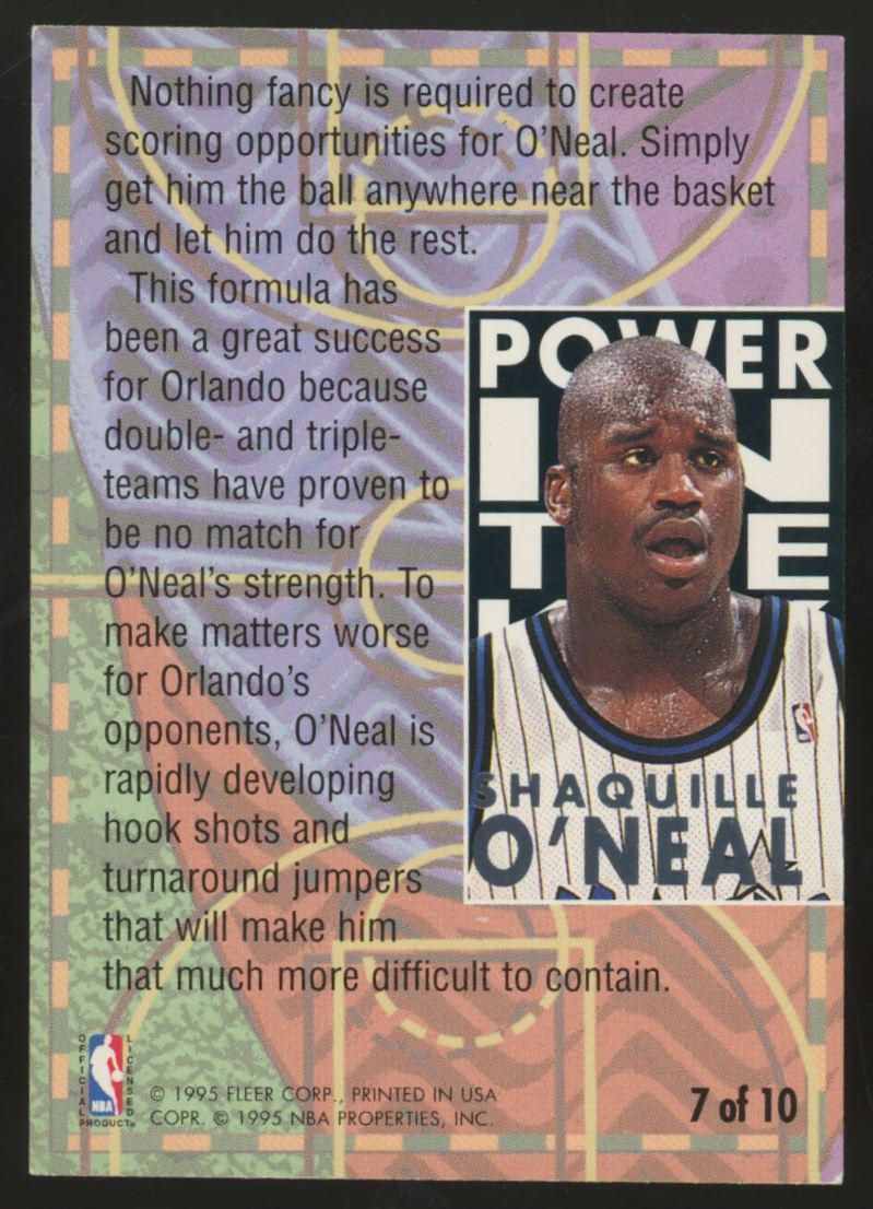 1994-95 Fleer Ultra Shaquille O'Neal Power In The Key #7 EX (Creases)