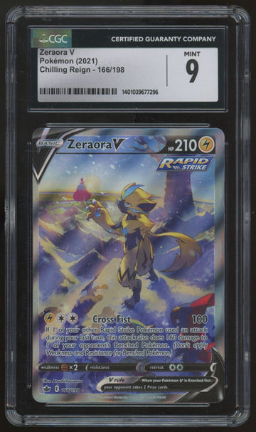 2021 Pokemon Zeraora V Chilling Reign Full Art #166 CGC 9