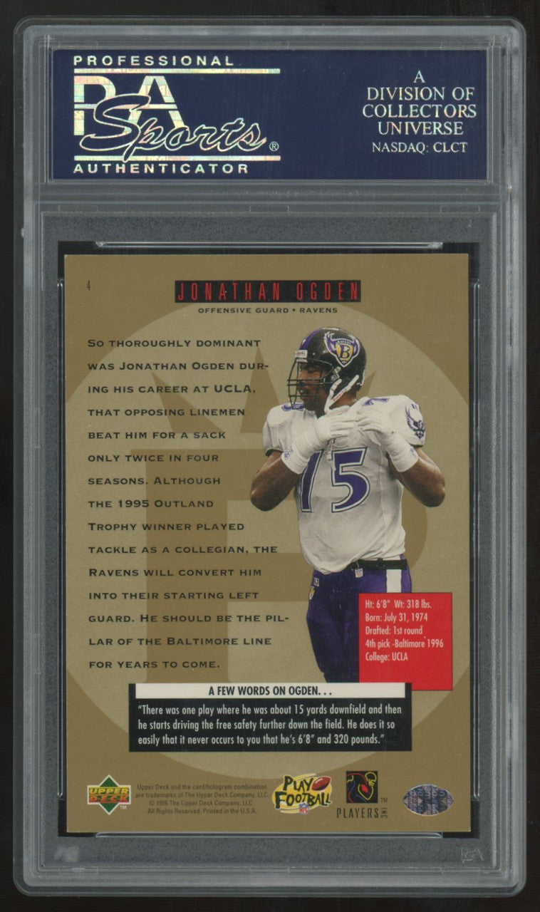 1996 Upper Deck SP Jonathan Ogden Premier Prospect #4 PSA 8
