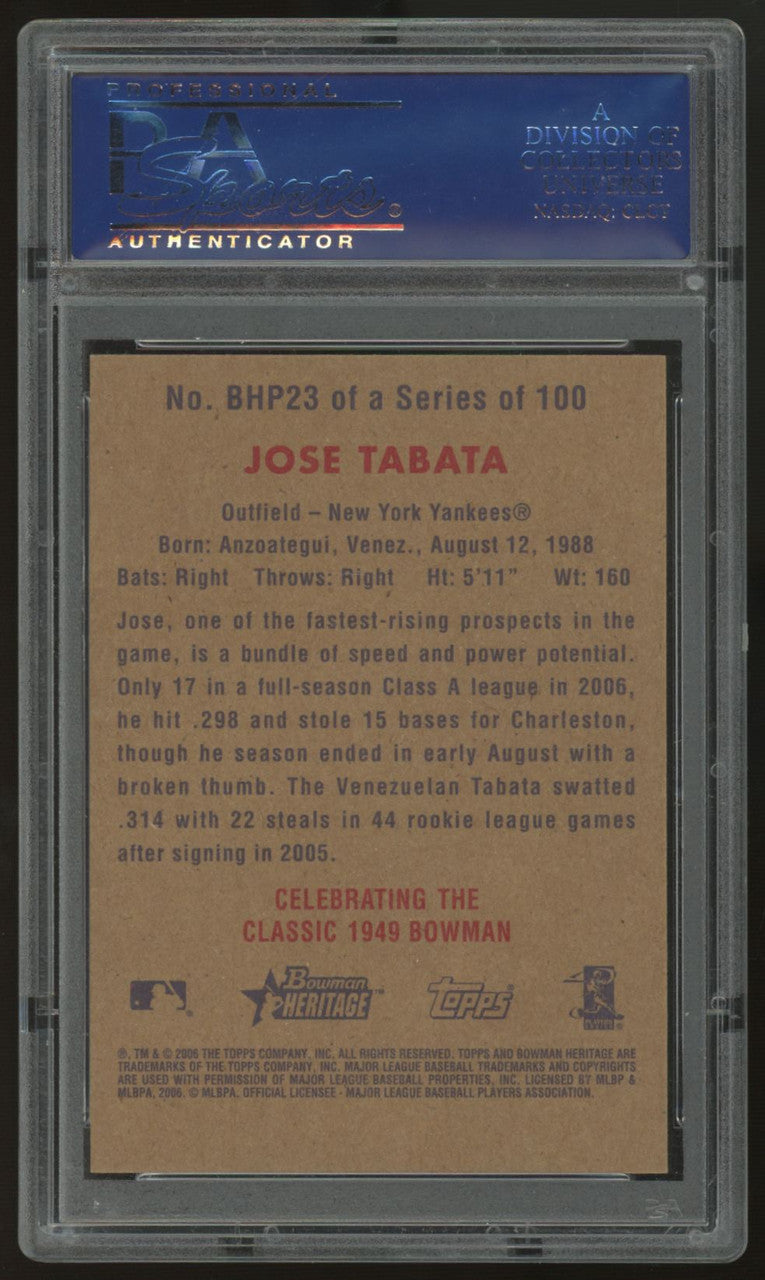 2006 Bowman Heritage Jose Tabata Prospects #BHP-23 PSA 10