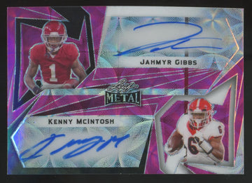 2023 Leaf Metal Jahmyr Gibbs/Kenny McIntosh RC Pink Dual Auto 1/1 #DA-13
