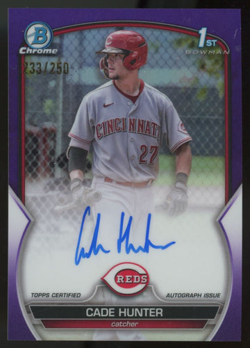 2023 Bowman Chrome Cade Hunter 1st Auto Purple /250 #CPA-CH