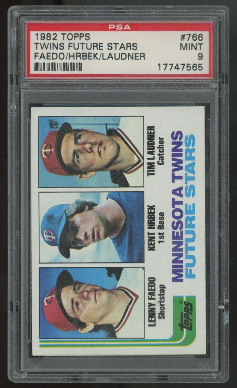 1982 Topps Faedo/Hrbek/Laudner RC Future Stars #766 PSA 9
