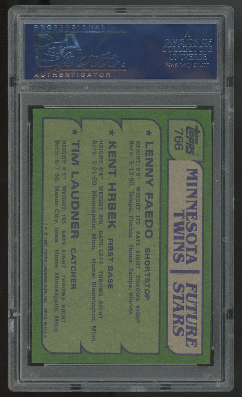 1982 Topps Faedo/Hrbek/Laudner RC Future Stars #766 PSA 9