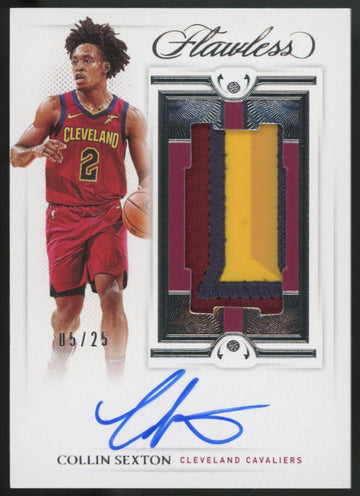 2020-21 Flawless Collin Sexton Vertical Patch Auto /25 #VPA-CSE