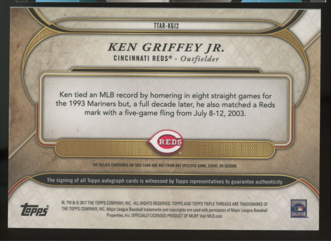 2017 Topps Triple Threads Ken Griffey Jr Patch Auto /18 #TTAR-KGJ2