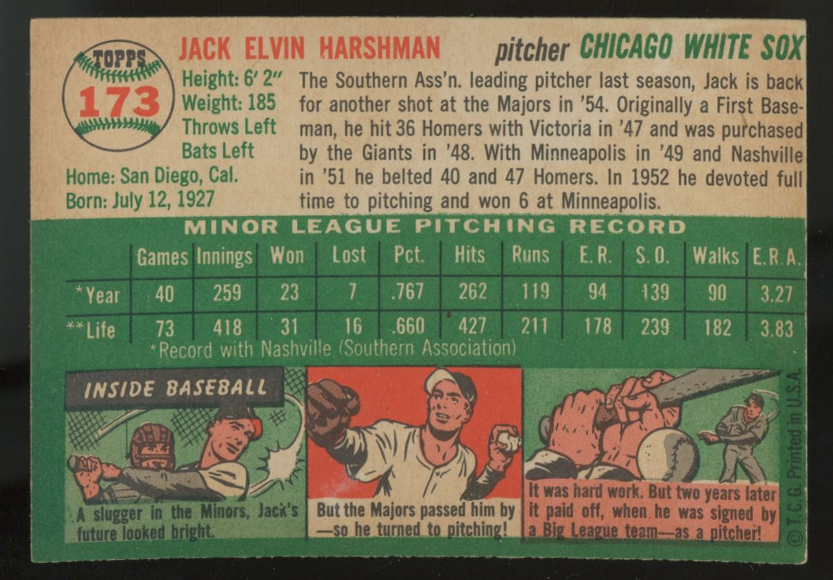 1954 Topps Jack Harshman #173 NM