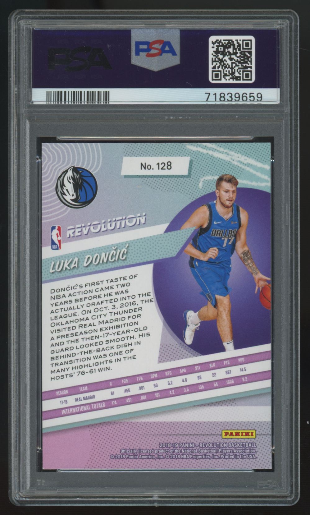 2018-19 Panini Revolution Luka Doncic RC #128 PSA 9