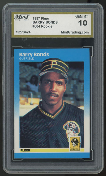 1987 Fleer Barry Bonds RC #604 MGS 10