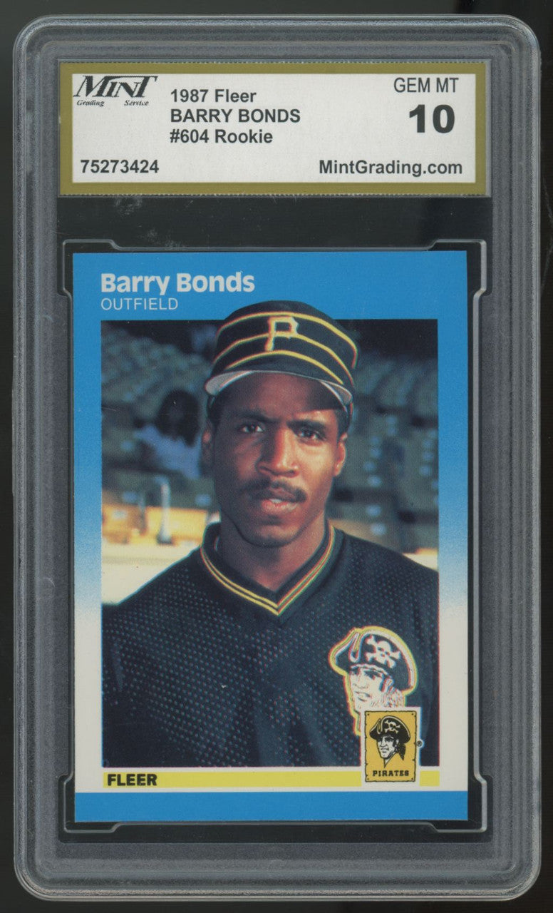 1987 Fleer Barry Bonds RC #604 MGS 10