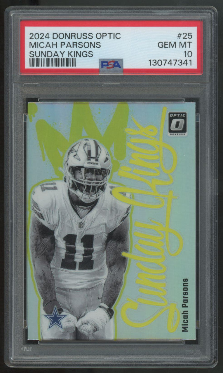 2024 Panini Donruss Optic Micah Parsons Sunday Kings SSP #25 PSA 10