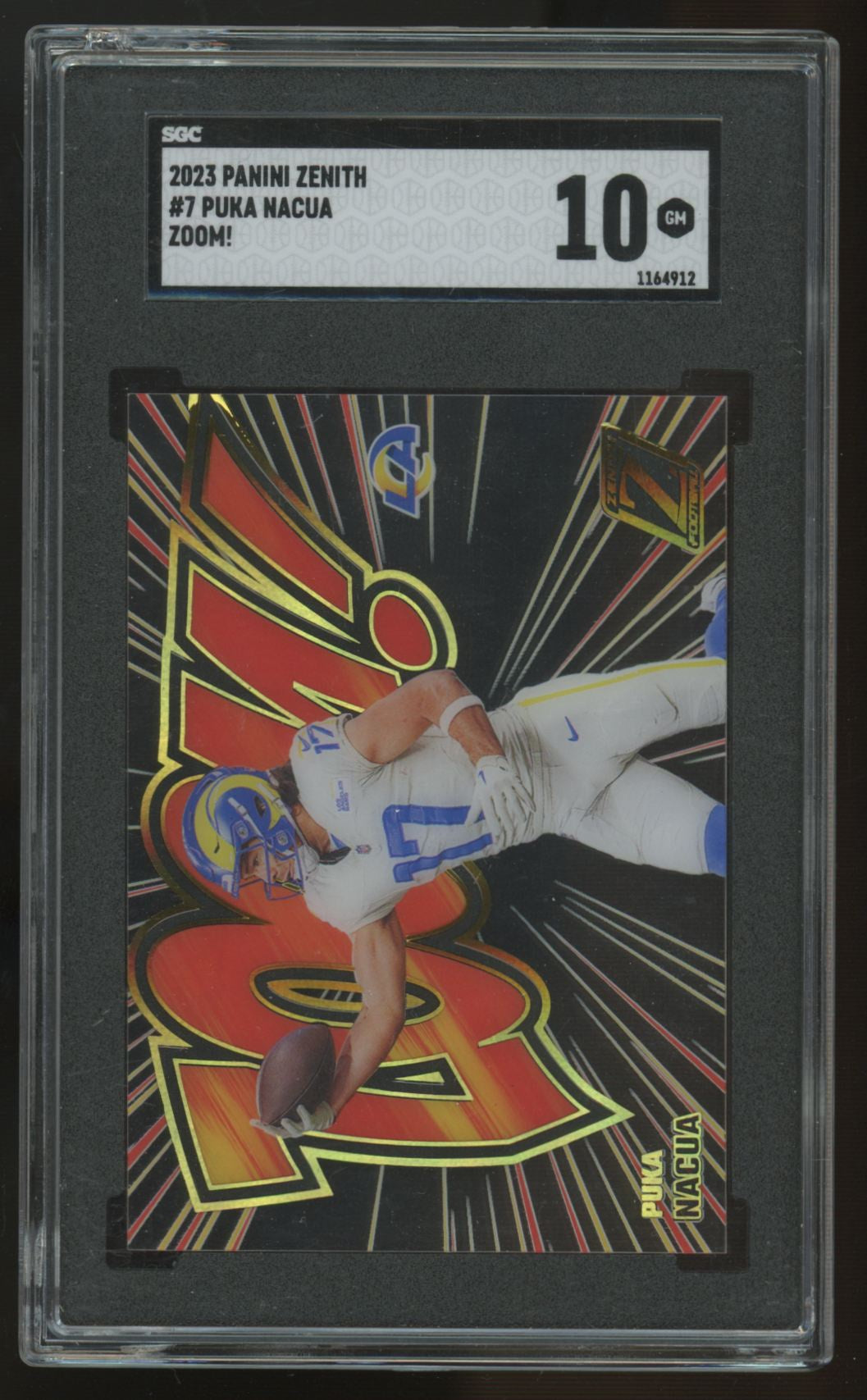 2023 Panini Zenith Puka Nacua RC Zoom! SSP #7 SGC 10