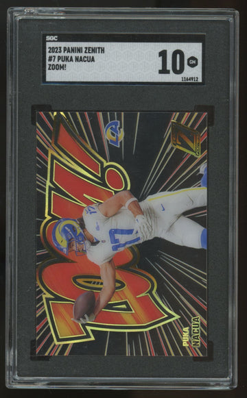2023 Panini Zenith Puka Nacua RC Zoom! SSP #7 SGC 10