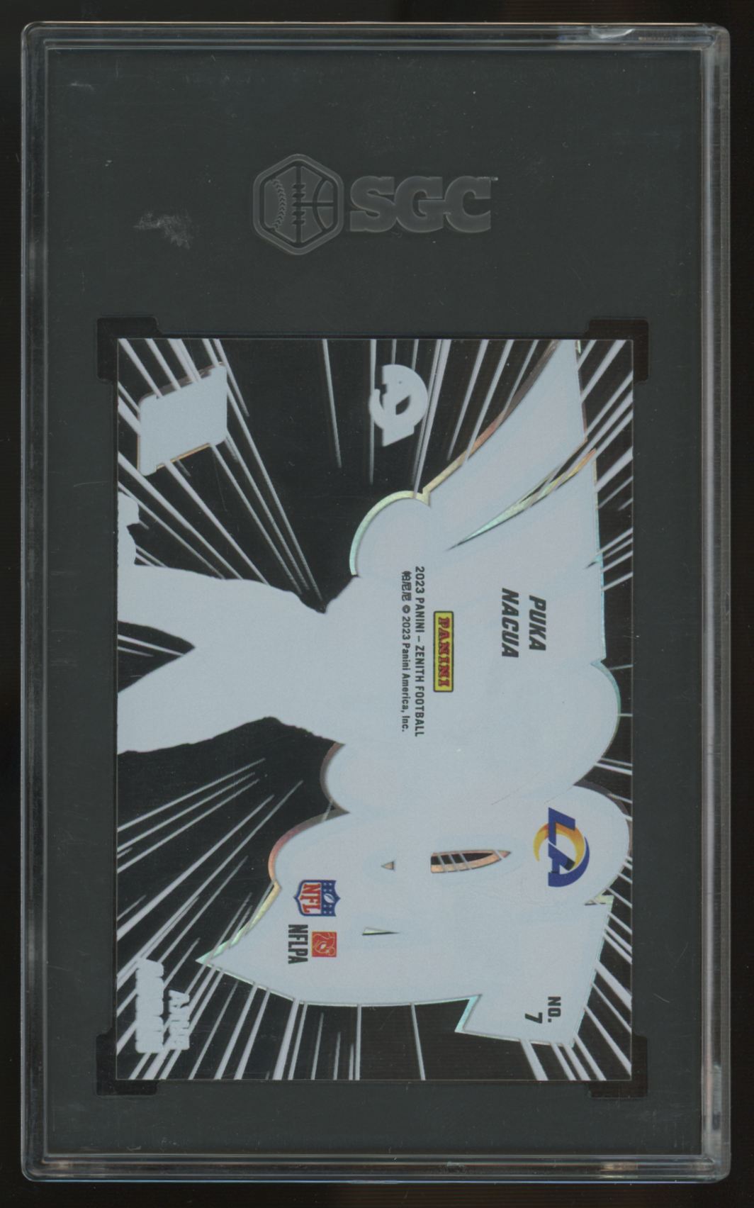 2023 Panini Zenith Puka Nacua RC Zoom! SSP #7 SGC 10