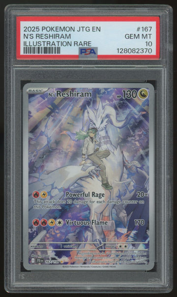 2025 Pokemon N's Reshiram Journey Together Illustration Rare #167 PSA 10