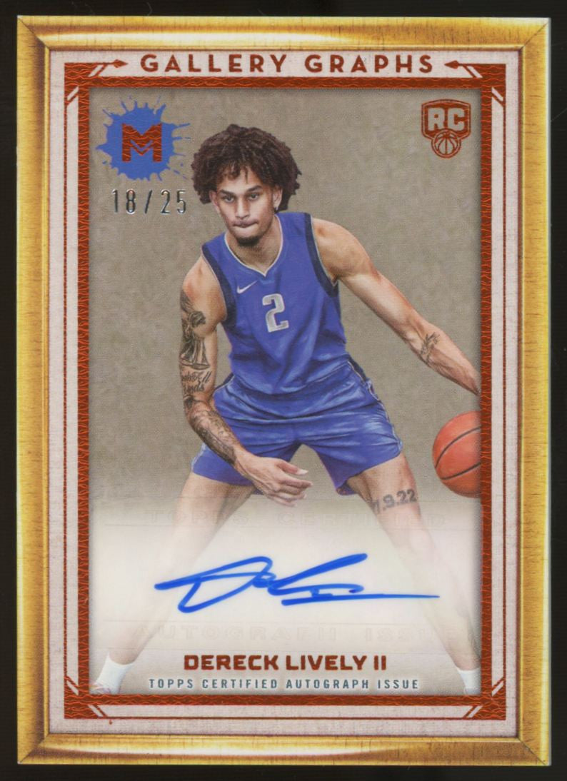 2023/24 Topps Motif Dereck Lively II RC Gallery Graphs Auto Orange /25 #GG-DL