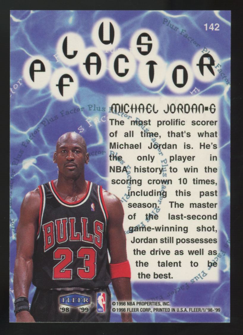 1998-99 Fleer Tradition Michael Jordan Plus Factor #142