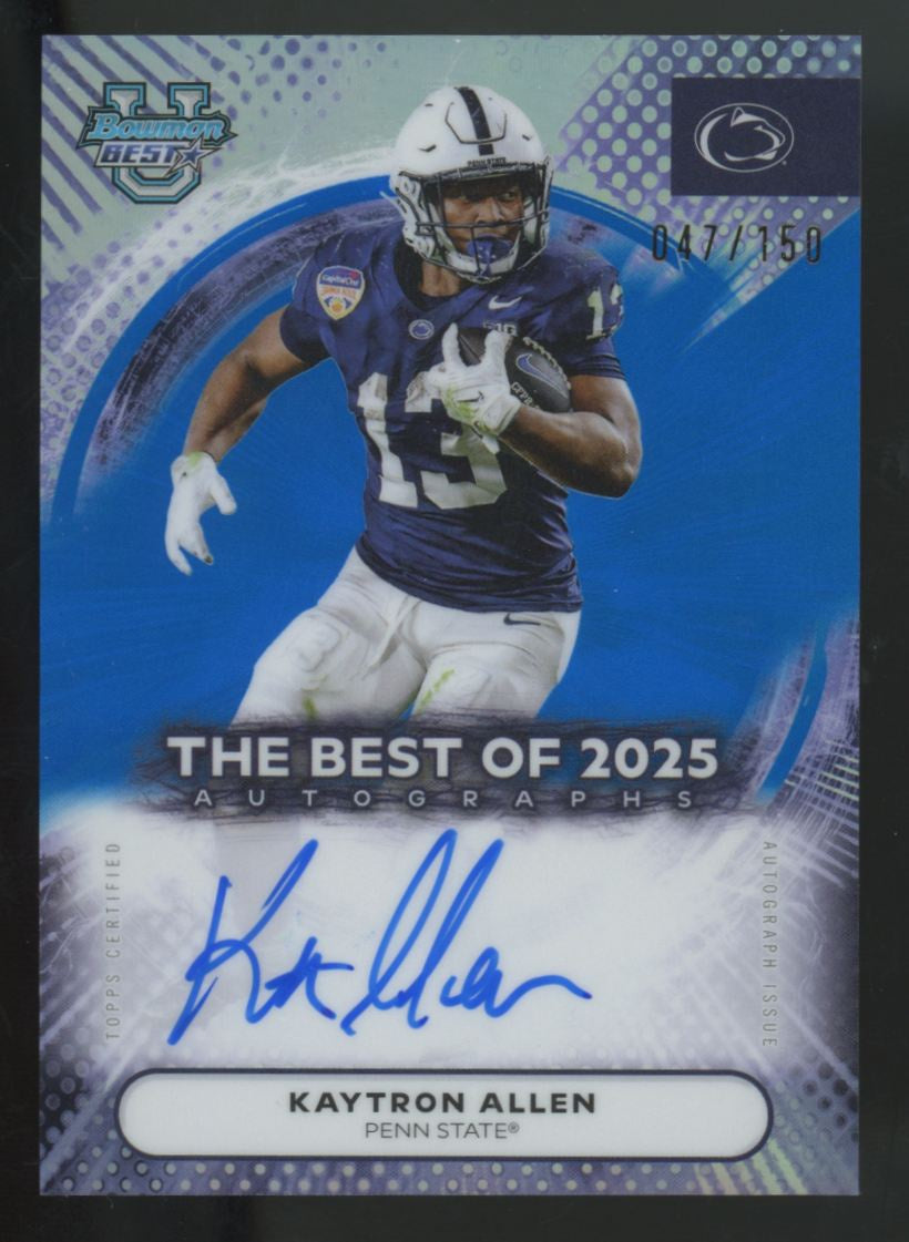 2025 Bowman's Best University Kaytron Allen Blue Best Of '25 Auto /150 #BOA-KA
