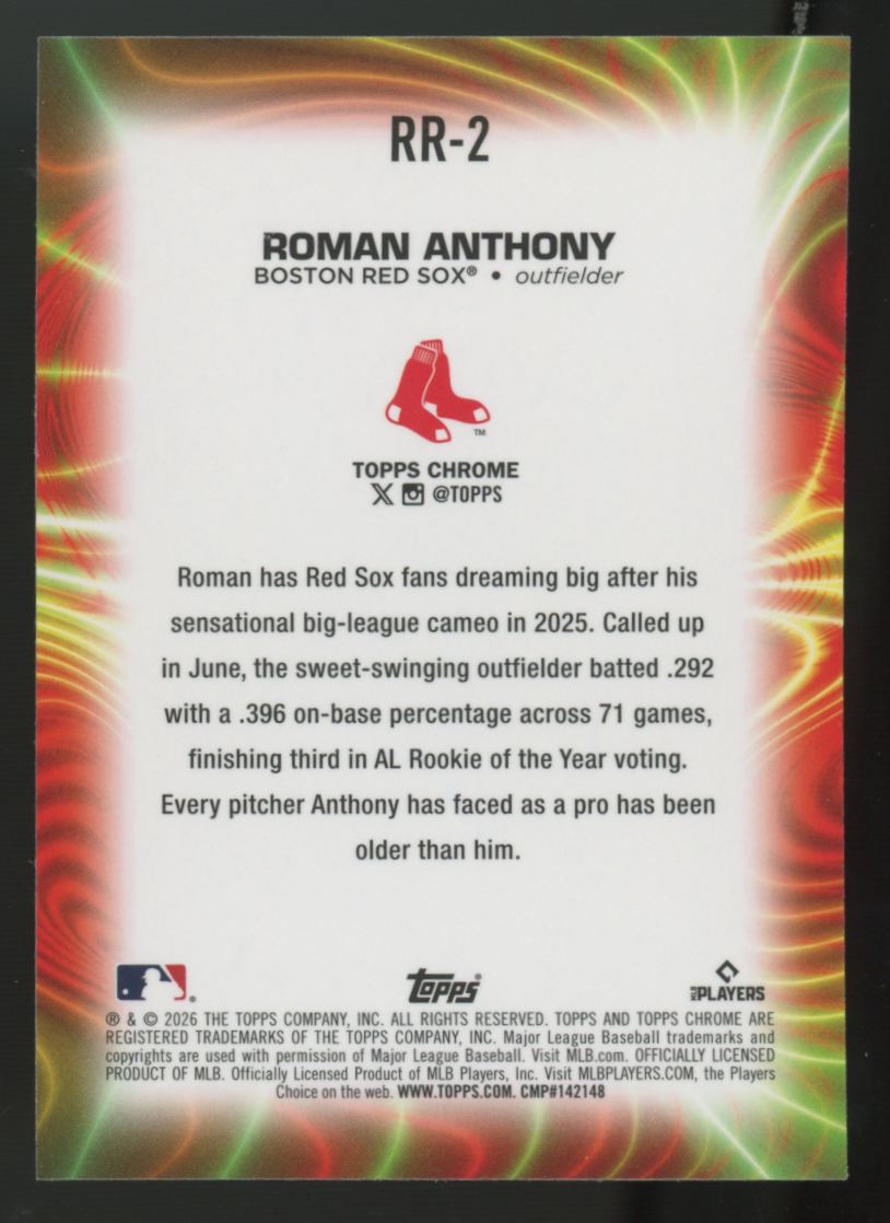 2026 Topps Chrome Roman Anthony RC Radiating Rookies SSP #RR-2