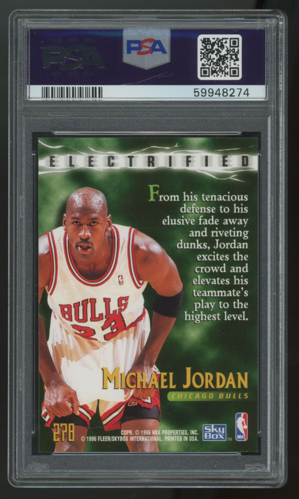 1995-96 Skybox Premium Michael Jordan Electrified #278 PSA 9