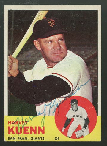 1963 Topps Harvey Kuenn #30 Signed Auto JSA