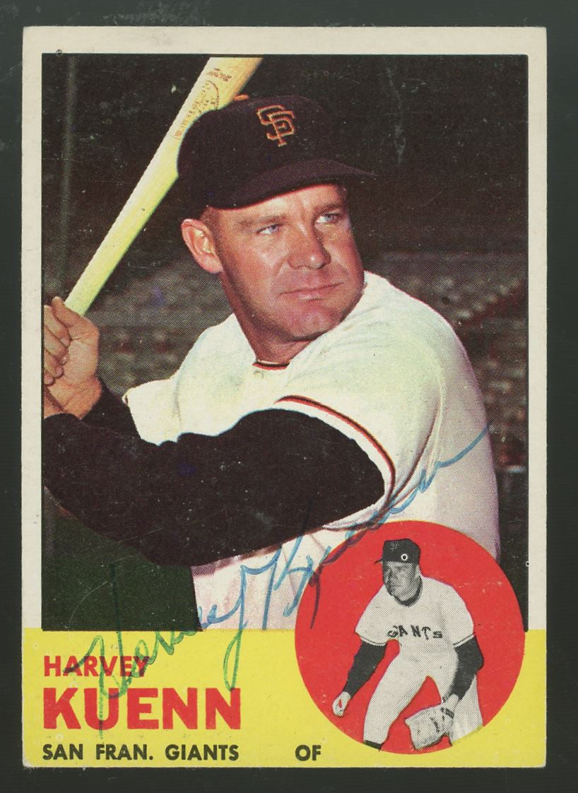 1963 Topps Harvey Kuenn #30 Signed Auto JSA