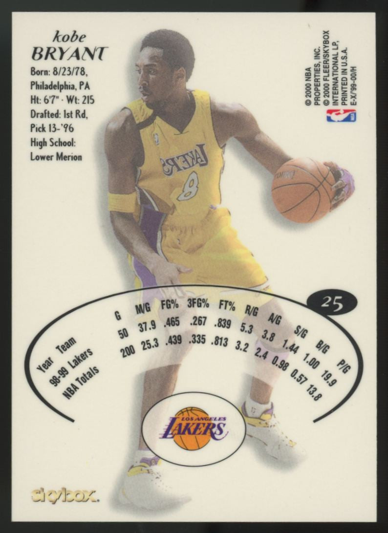 1999-00 Skybox E-X Kobe Bryant #25