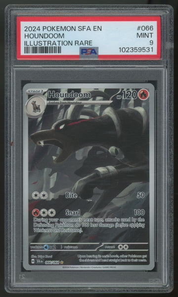 2024 Pokemon Houndoom Shrouded Fables Illustration Rare #066 PSA 9