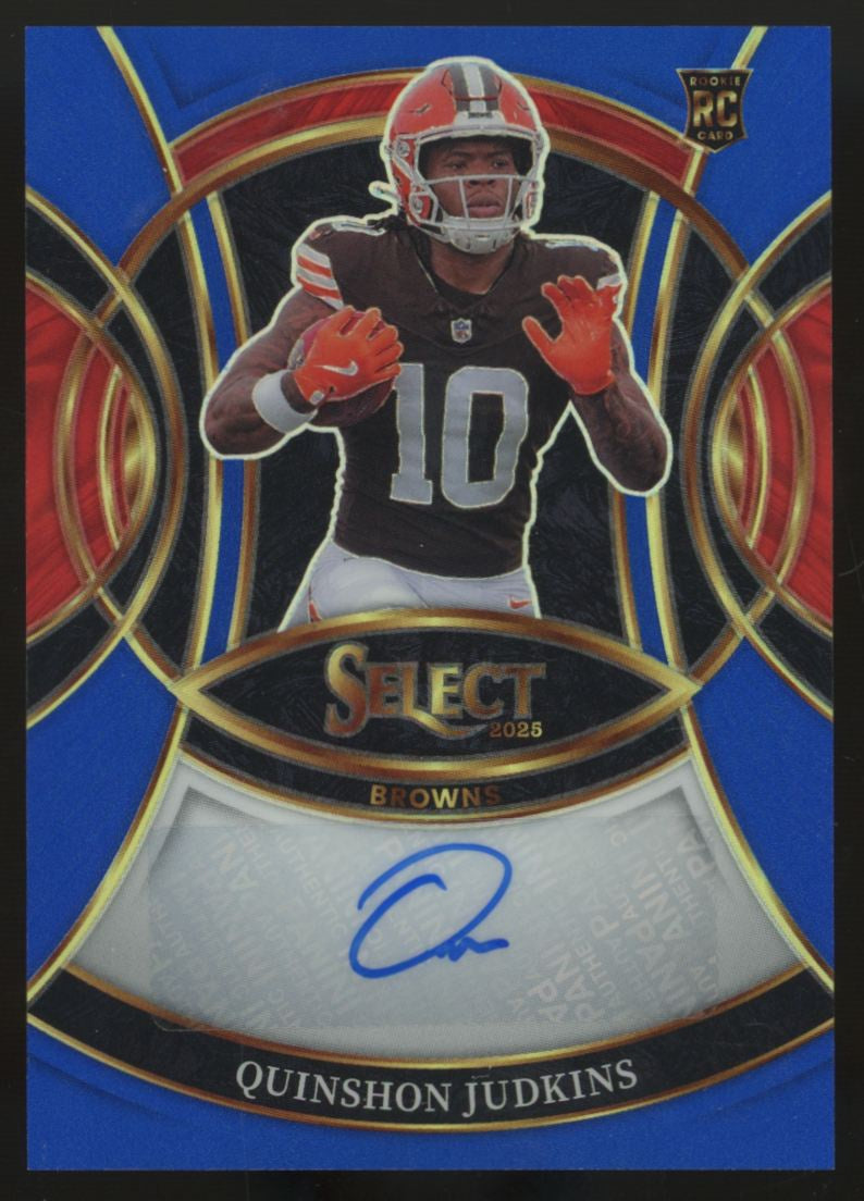 2025 Panini Select Quinshon Judkins RC Signatures Blue Prizm Auto /149 #RSI-QJS