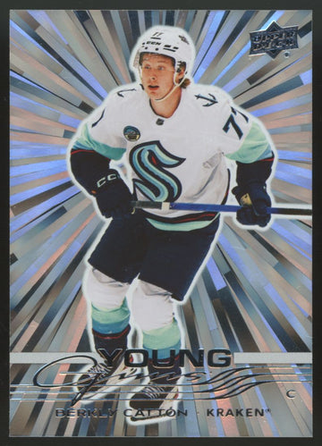 2025-26 UD Extended Series Berkly Catton RC Silver Outburst Young Guns #712
