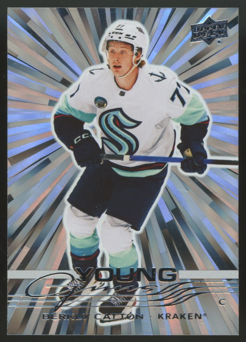 2025-26 UD Extended Series Berkly Catton RC Silver Outburst Young Guns #712
