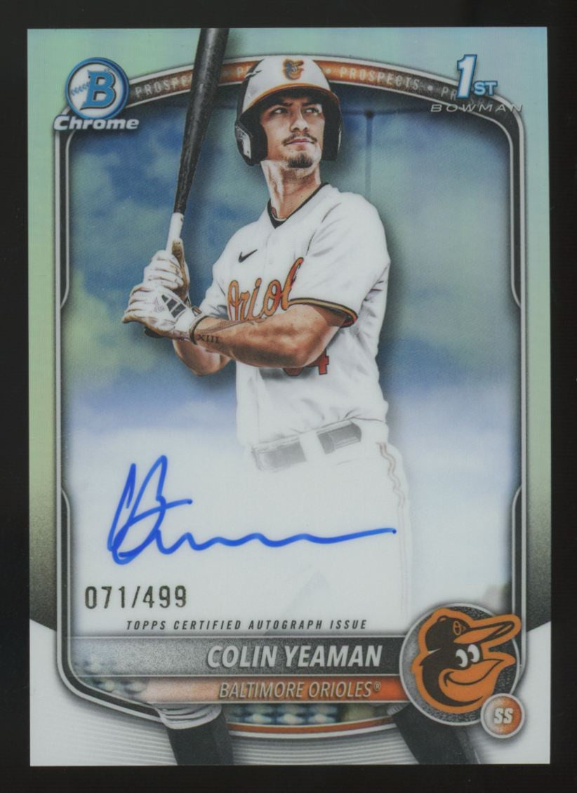 2025 Bowman Draft Colin Yeaman 1st Chrome Prospect Auto Refractor /499 #CPA-CY