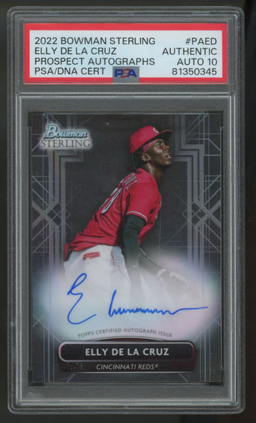 2022 Bowman Sterling Elly De La Cruz Prospect Auto #PA-ED PSA Auto 10