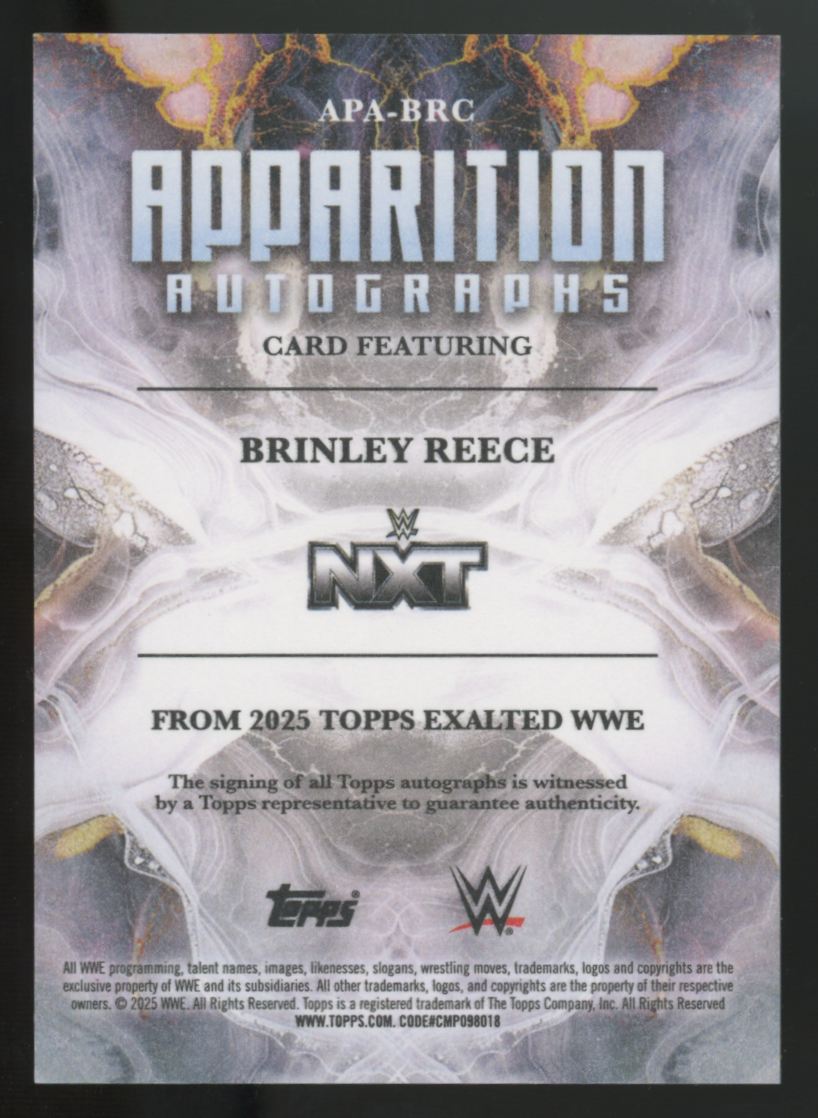 2025 Topps Exalted WWE Brinley Reece Apparition Auto #APA-BRC