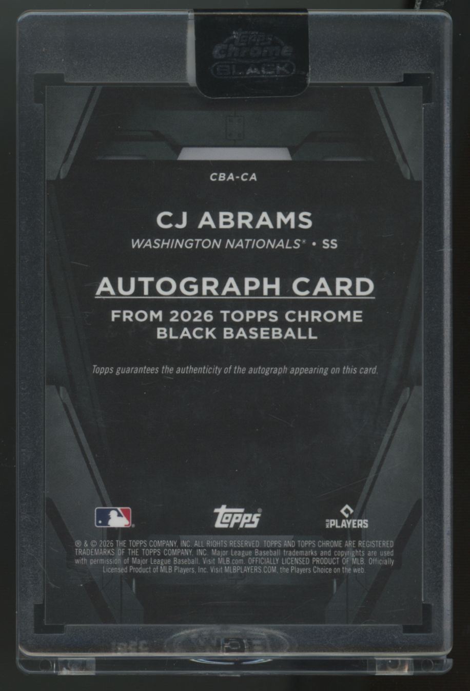 2026 Topps Chrome Black CJ Abrams Gold Refractor Auto /50 #CBA-CA