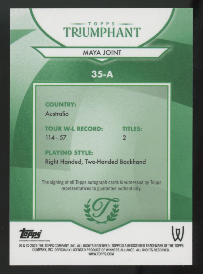 2025 Topps Triumphant Maya Joint RC Auto /99 #35-A