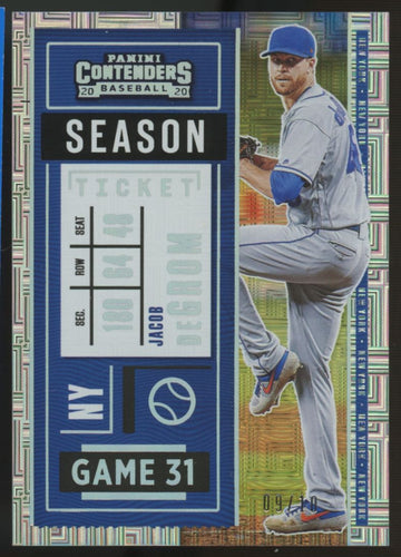 2020 Panini Contenders Baseball Jacob deGrom Season Ticket /10 #40