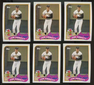 1989 Topps Jim Abbott RC #1 Draft Pick #573 (Lot Of 24)