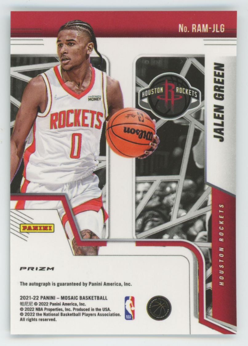 2021-22 Panini Mosaic Jalen Green RC Auto #RAM-JLG