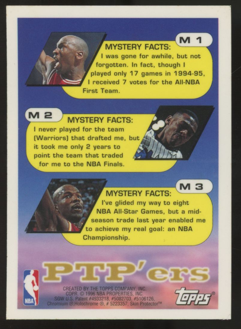 1996-97 Topps Finest Michael Jordan Mystery Prime Time Players #M1 EX