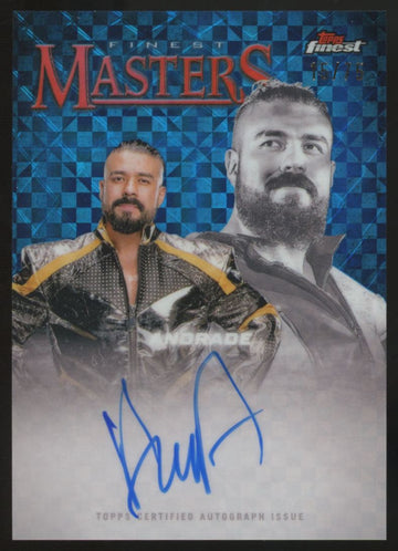 2025 Topps Finest WWE Andrade Blue Checkerboard Masters Auto /75 #FM-AND