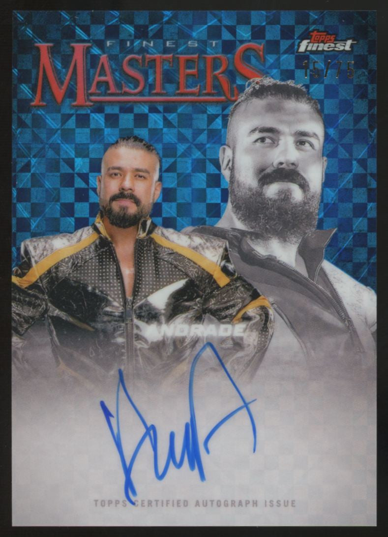 2025 Topps Finest WWE Andrade Blue Checkerboard Masters Auto /75 #FM-AND