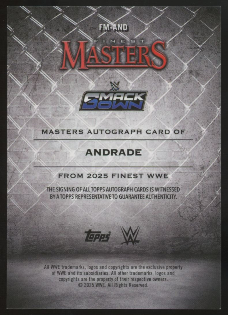 2025 Topps Finest WWE Andrade Blue Checkerboard Masters Auto /75 #FM-AND